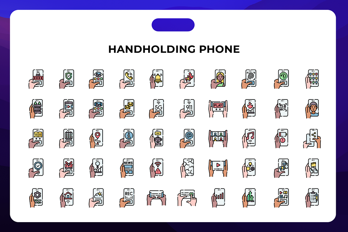 Handholding Phone Icon Pack, an Icon by Wencory
