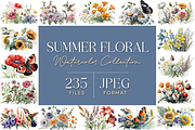 Summer Floral Watercolor Collection, a Seasonal Illustration by artsy-fartsy (Thumbnail 1 of 7)