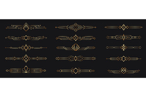 Gold Art Deco divider designs run, an Illustration by Woters little shop