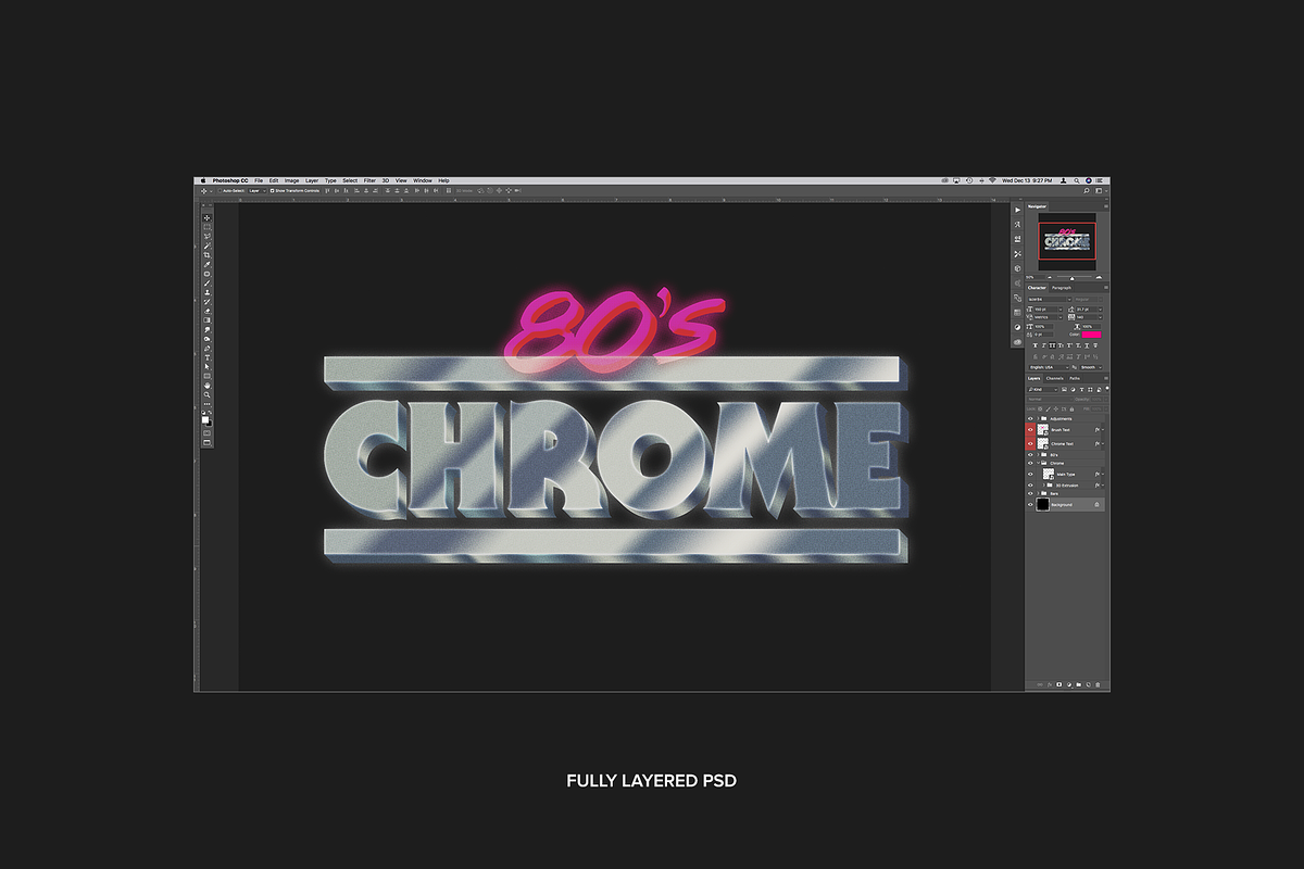 80's Chrome Photoshop Text Effect, a Layer Style Add-On by Clint English (Photo 3 of 3)