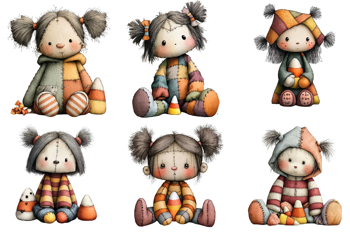Cute Halloween Ragdoll PNG Clipart, an Illustration by DreamArtGraphic (Photo 4 of 5)