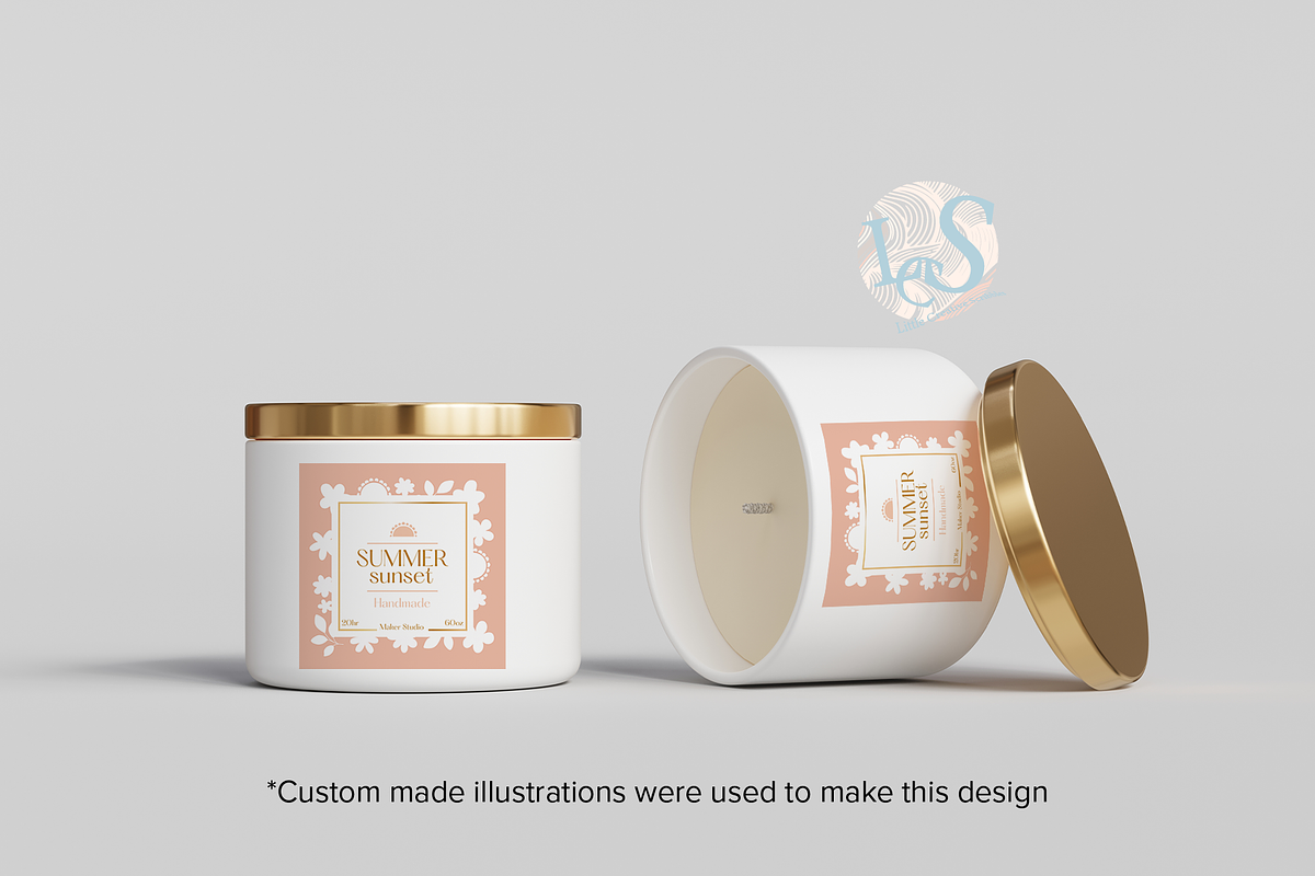 Minimal Floral Candle Label Template, a Stationery Template by Little Creative Scribbles (Photo 3 of 6)