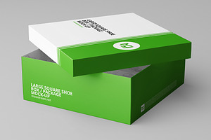 Large Square Shoe Box / Package Mock