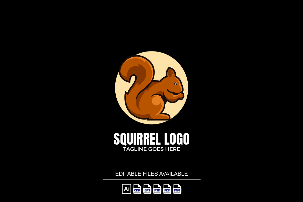 Squirrel Simple Mascot Logo, a Branding & Logo Template by Ibnipro1