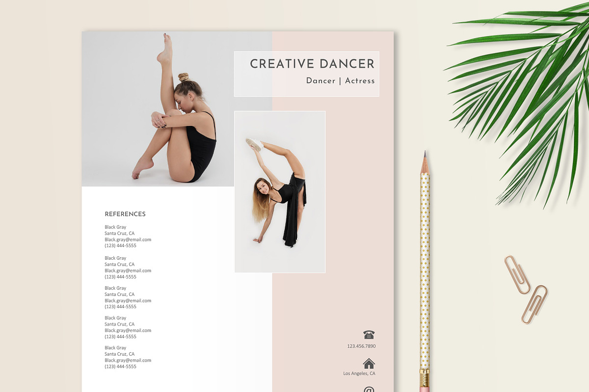 Resume Template for Actors, Dancers, a Resume Template by Stanin Studio (Photo 6 of 10)