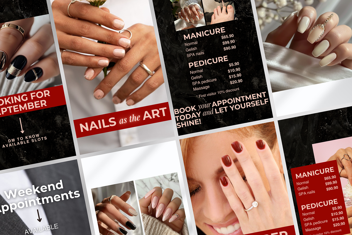 Nail Technician Instagram Templates, a Social Media Template by DesignsbyMariaStudio (Photo 3 of 9)
