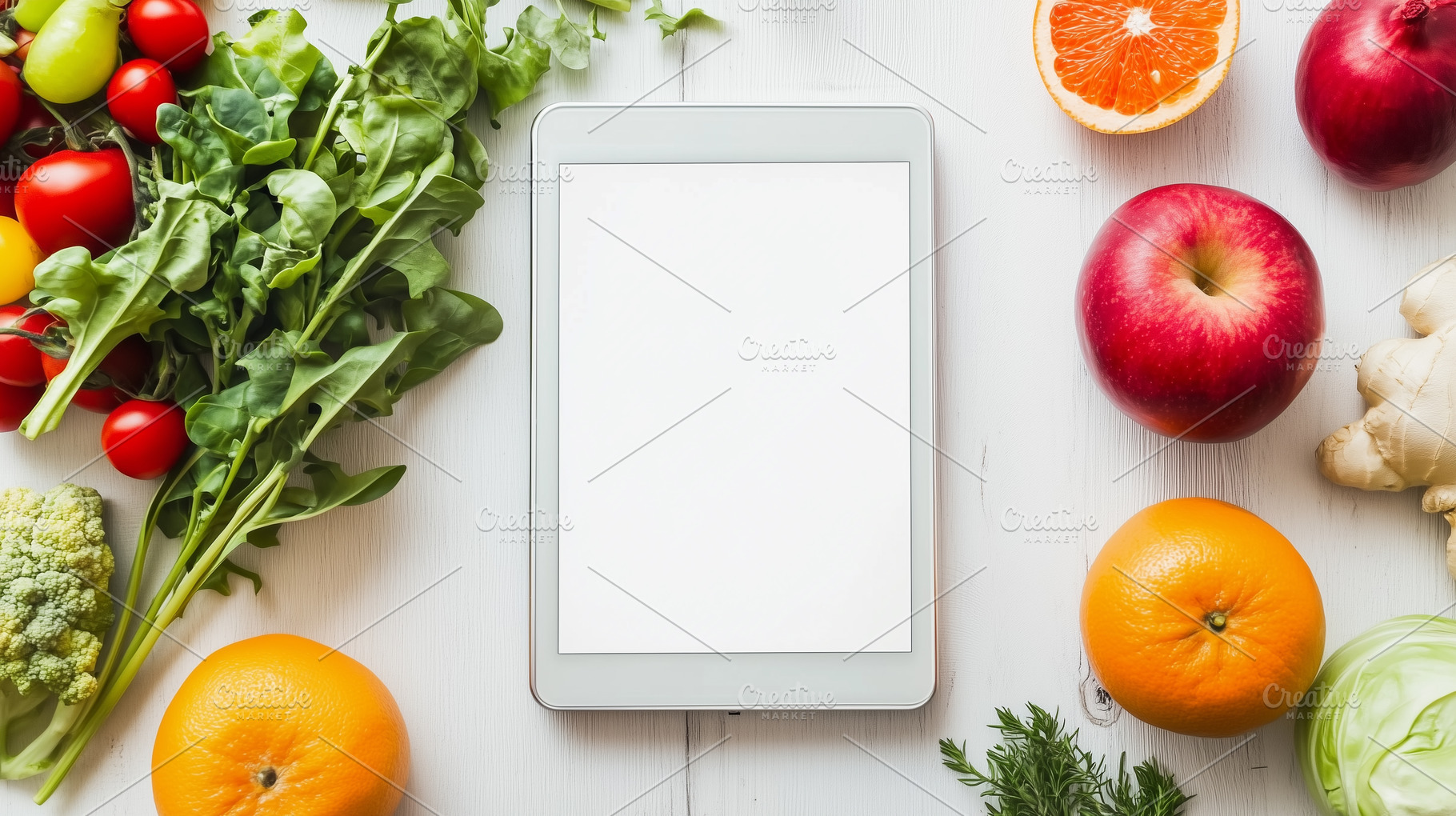 Mockup tablet with blank screen, a Food & Drink Photo by MistyDay