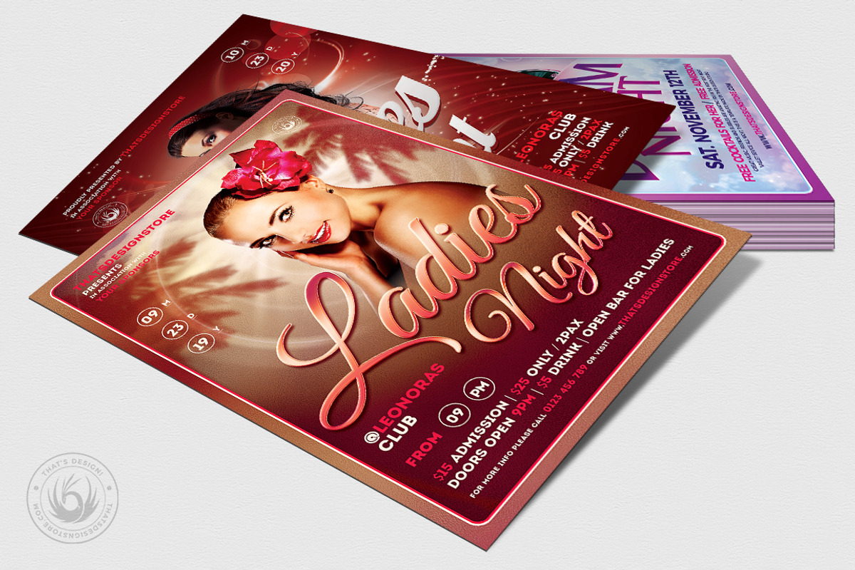 Ladies Night Flyer Bundle V1, a Flyer Template by ThatsDesignArt (Photo 4 of 9)