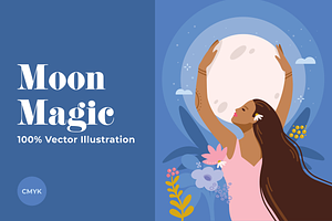 Moon Magic Illustration, a Person Illustration by @JennyPaintsWithPixels