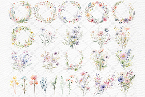 Wild Flowers Clipart Boho Flowers