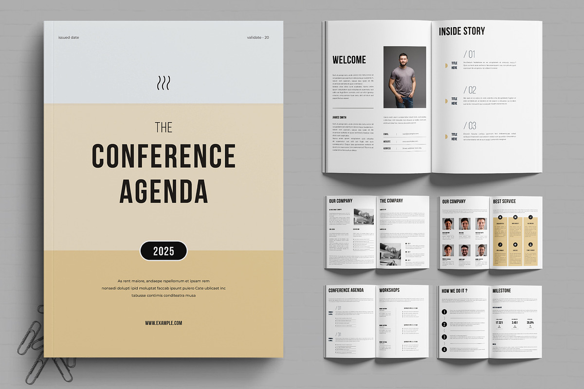 Conference Agenda Template Brochure, a Brochure Template by MightyDesign (Photo 1 of 6)
