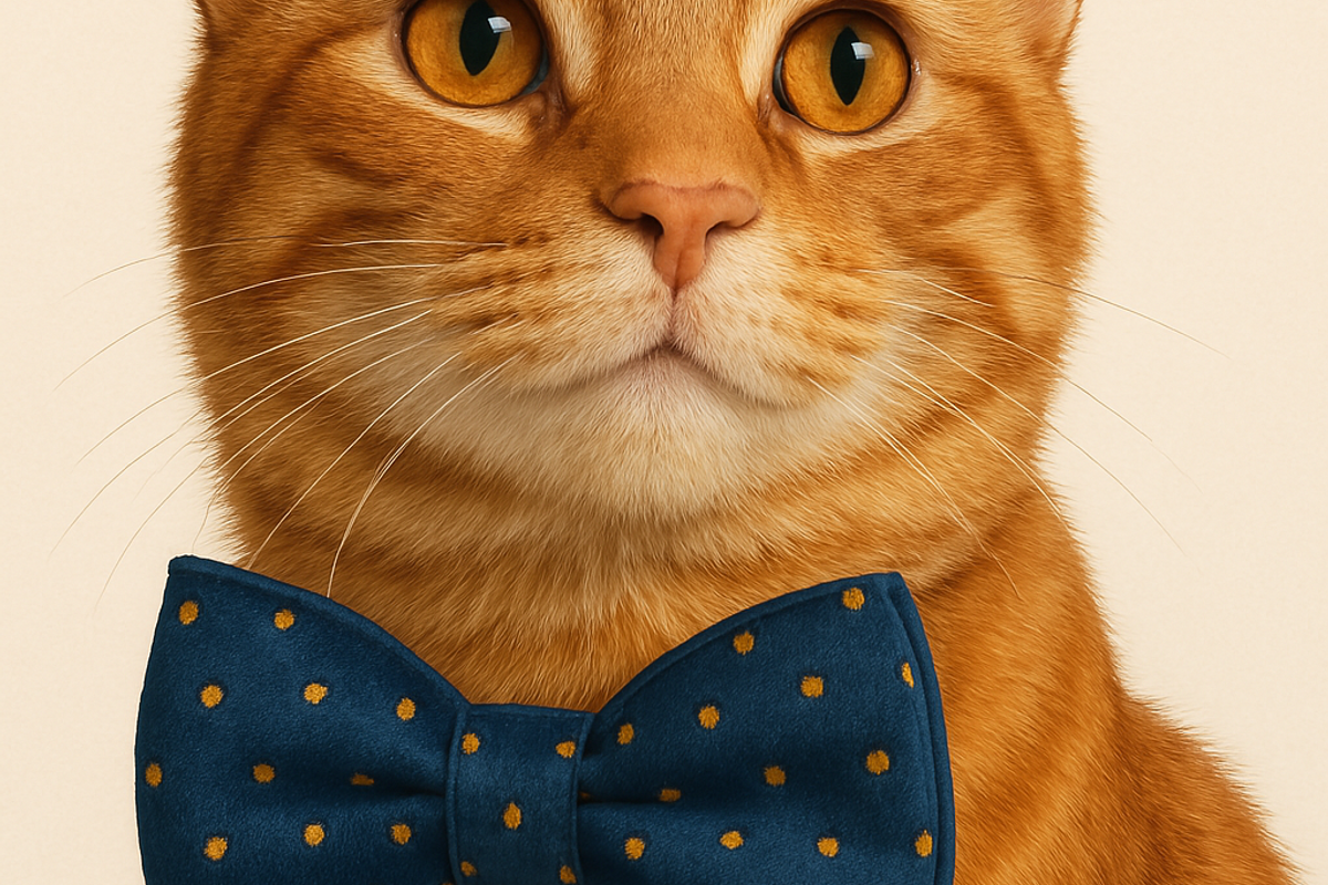 Ginger Tabby in Navy Bow Tie, an Animal Photo by TheSimpleCreator (Photo 1 of 2)