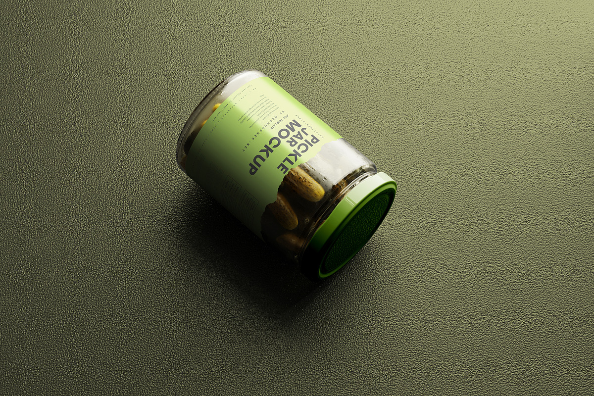 Pickle Jar Mockup, a Packaging Mockup by MockupFree.Net (Photo 3 of 5)