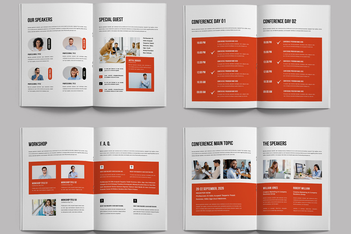 Conference Agenda Schedule Guide, a Brochure Template by ContestDesign (Photo 3 of 3)