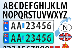 Norway car license plate pattern, an Illustration by frizio