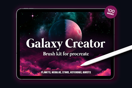 Galaxy Creator brushes for Procreate, a Brush Add-On by seamlessteam