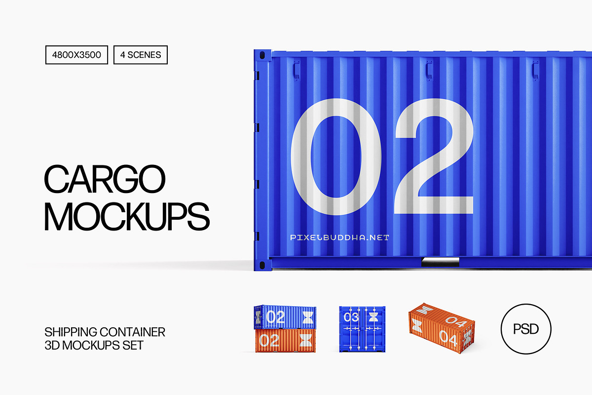 Cargo: Shipping Container Mockups, an Advertising Mockup by pixelbuddha.net (Photo 1 of 6)
