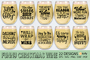 Funny Christmas Wine Glass SVG Bundl, a Pattern Graphic by Etcify (Thumbnail 2 of 4)