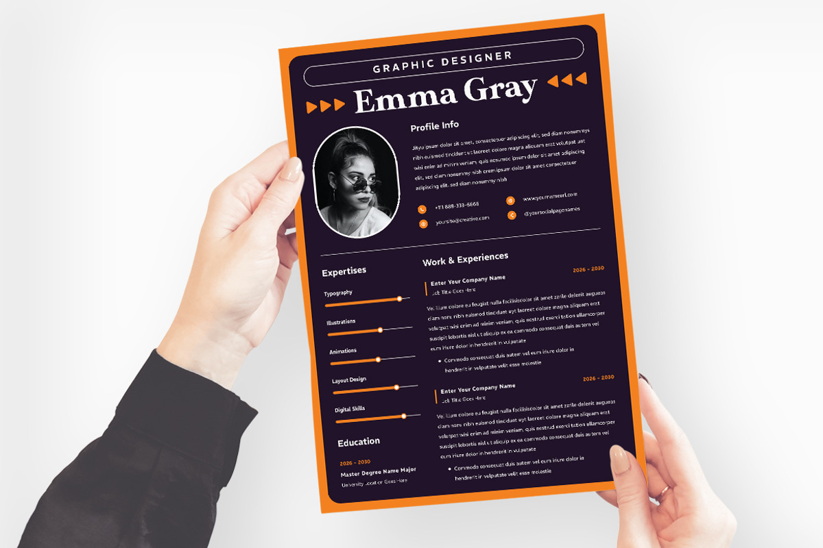 Purple Background Resume CV, a Resume Template by iDoodle Studio (Photo 3 of 3)