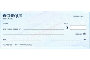 Bank cheque or check template, a Finance Illustration by Buch&Bee