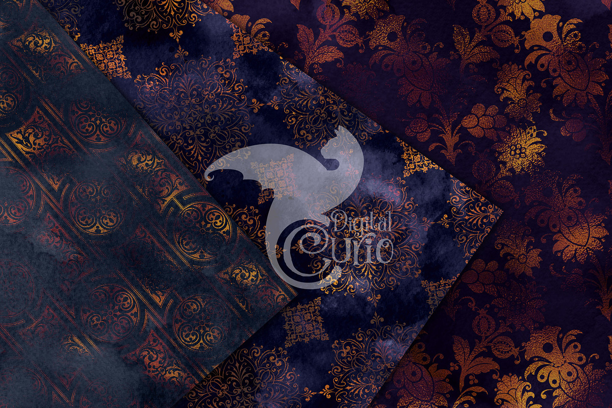 Watercolor Copper Damask Textures, a Texture Graphic by Digital Curio (Photo 2 of 7)