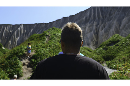 Group of people walks along hiking, a Person Photo by Media Whale Stock