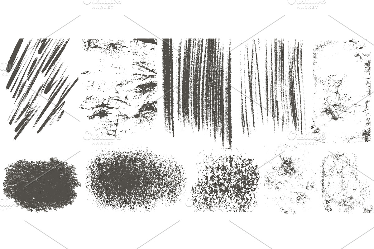 Set of grunge textures for overlay, a Texture Illustration by Tati_Kli
