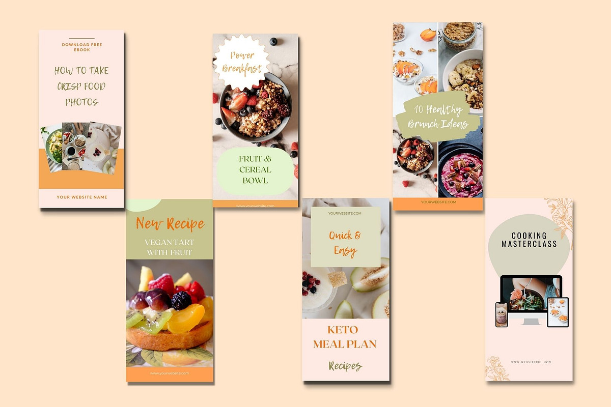 Pinterest Food Template Canva, a Social Media Template by Deepa Template Studio (Photo 6 of 10)