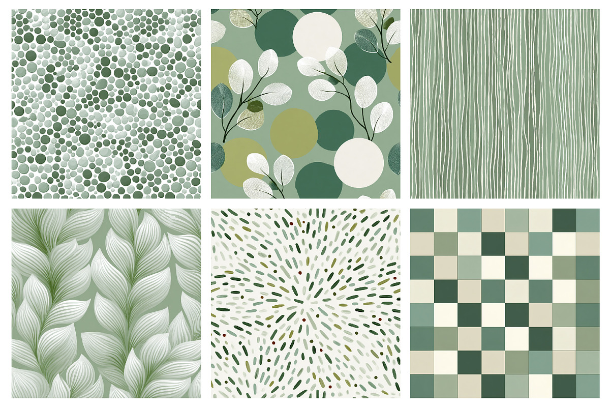 Sage Green Pattern Paper Pack, a Pattern Graphic by DreamArtGraphic (Photo 3 of 5)