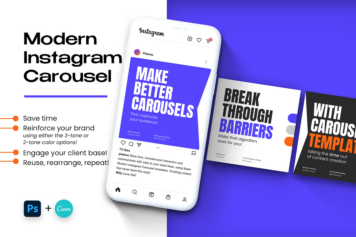 Modern Instagram Carousel, a Social Media Template by Tessa Jane Design (Photo 1 of 6)