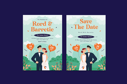 Engagement Wedding Invitation, an Invitation Template by iDoodle Studio