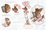 Watercolor Cute Set In The Sky, an Animal Illustration by ViktoriyaD (Thumbnail 3 of 12)