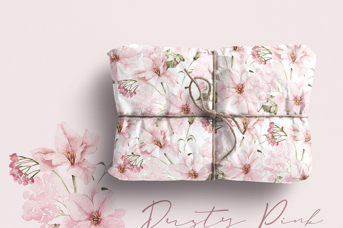 Watercolor Flowers - Dusty PINK, a Decorative Illustration by Beigetime (Photo 9 of 10)