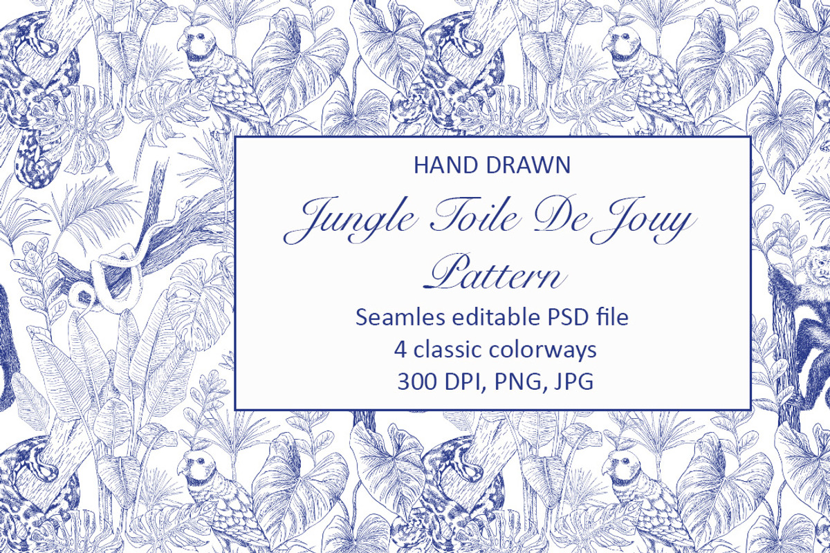 Jungle Toile de Jouy Pattern, a Pattern Graphic by Stylus & Bloom (Photo 1 of 8)