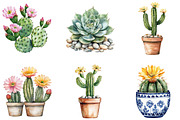 Watercolor Cactus Clipart, a Seasonal Illustration by Designking (Thumbnail 4 of 5)