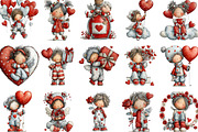 Whimsical Cupid Valentine Clipart, an Illustration by Designking (Thumbnail 2 of 5)