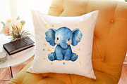 Elephant Watercolor Cliparts, an Illustration by Sublimation Artist (Thumbnail 6 of 6)