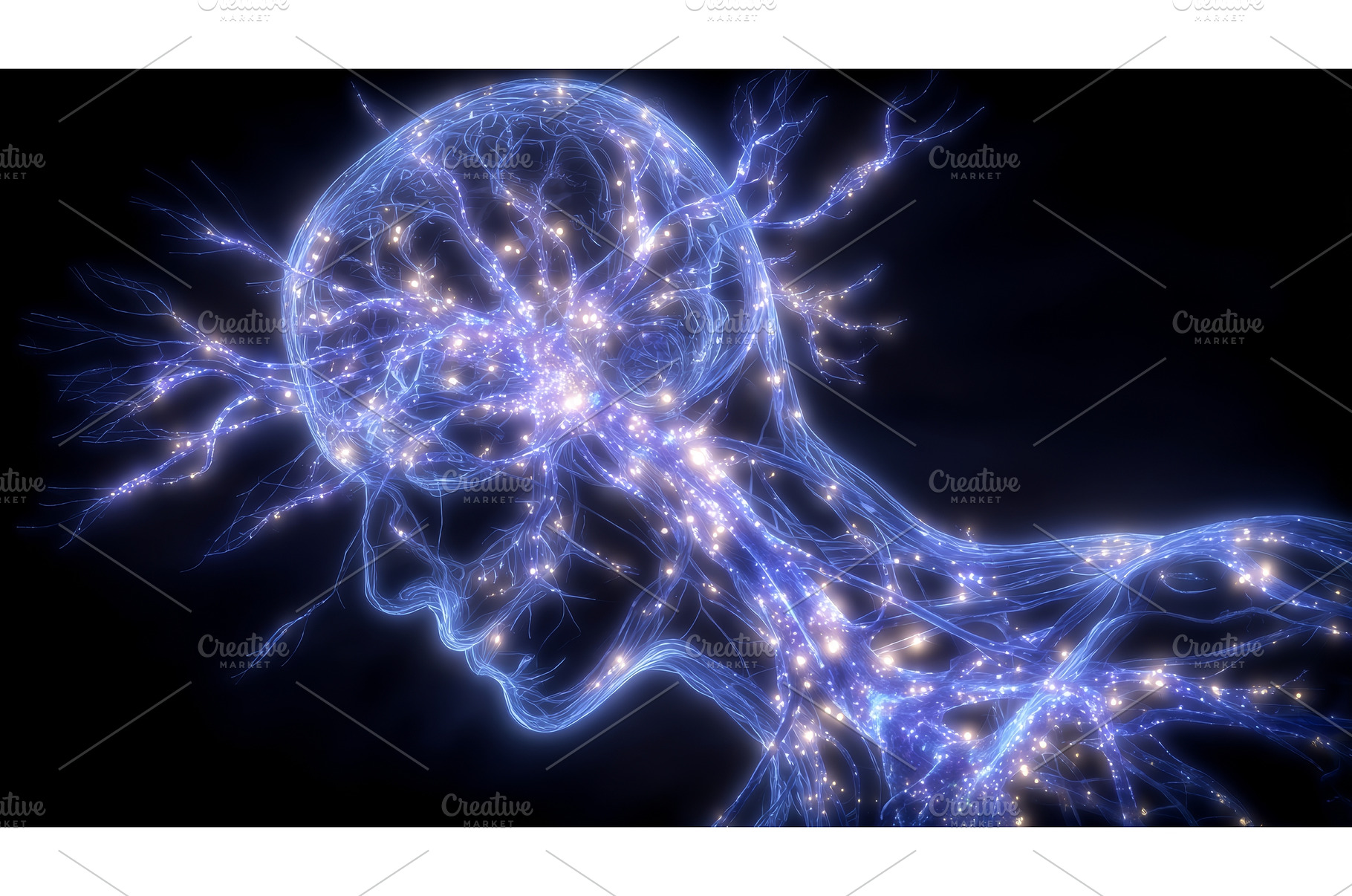 The human brain is linked to digital, a Technology Photo by ZinetroN