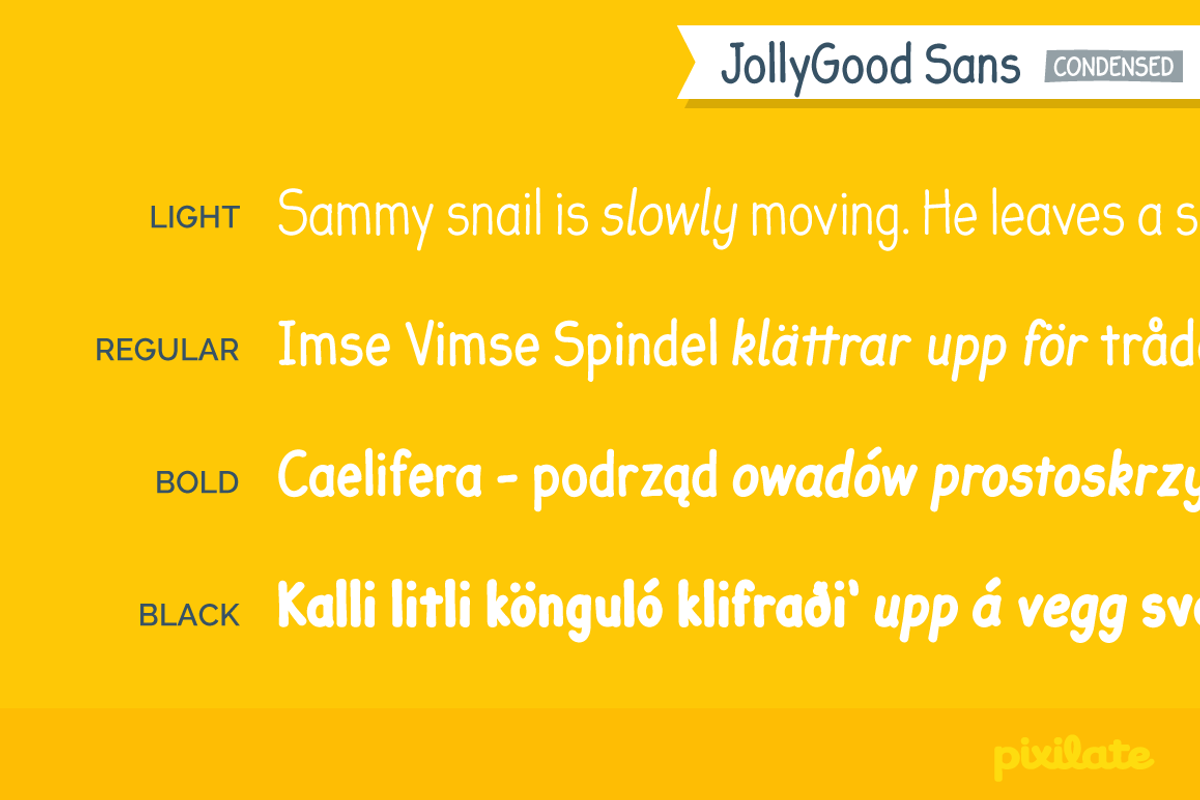 JollyGood Sans Condensed Complete preview 3