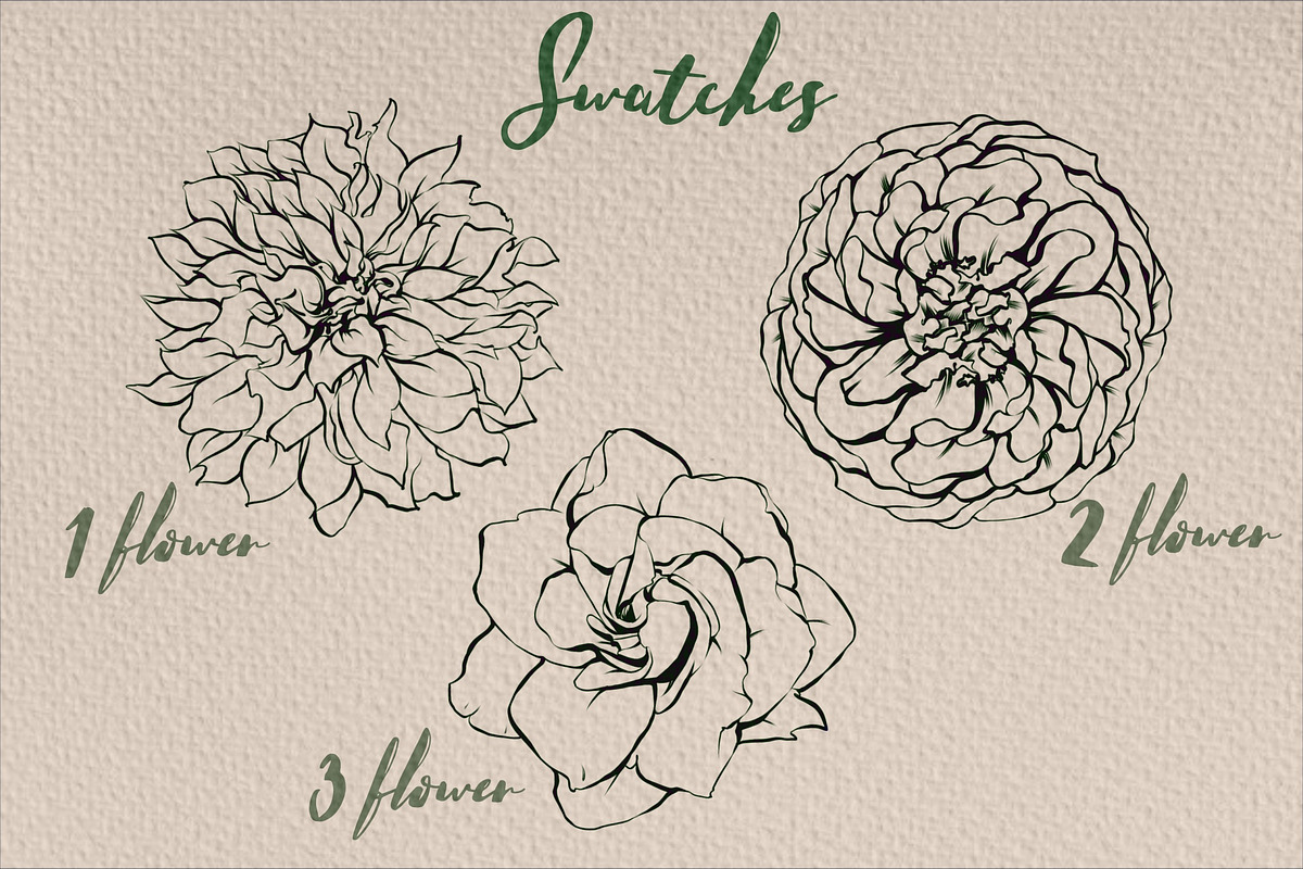 5 Flower Stamps - Procreate Brushes, a Brush Add-On by Kseniya Kaftaylova (Photo 2 of 6)