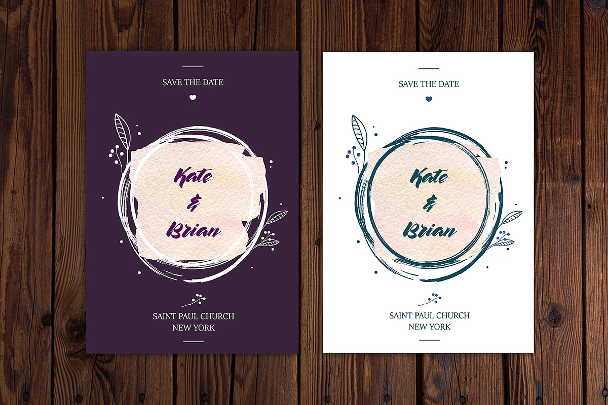 8 watercolor save the date templates, a Decorative Illustration by My watercolor shop (Photo 2 of 5)