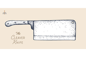 Butcher Knife. Hand drawn sketch