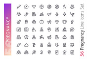 Pregnancy Line Icons Set, an Outline Icon by Voysla's Shop (Thumbnail 2 of 4)