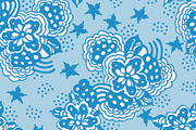 Hand Drawn Floral in Blue, a Pattern Graphic by Sharon Schwalbe (Thumbnail 5 of 5)