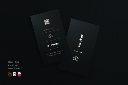 5 in 1 Vertical Luxury Business Card, a Business Card Template by Ctrl space studio