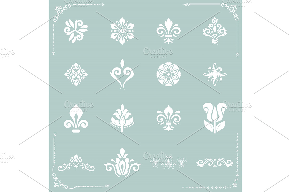 Set of Vector White Patterns, a Decorative Illustration by FineArtStudio (Photo 1 of 3)