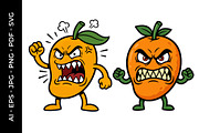 Angry Cartoon Mango Illustration, a Food Illustration by nandinigraphics (Thumbnail 2 of 3)