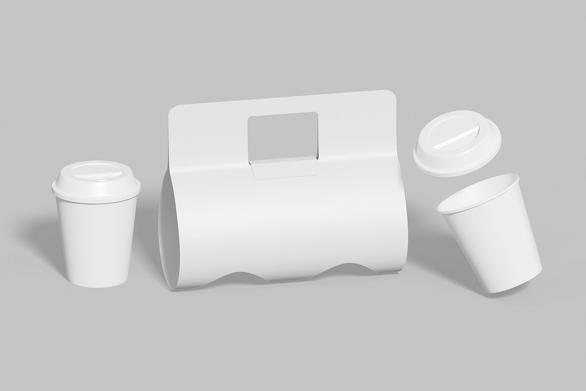 Take Away Holder Mockup, a Cups & Container Mockup by Unerispace (Photo 5 of 5)