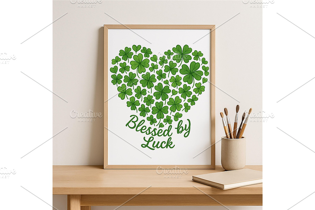 Blessed by Luck Wall Art Shamrock, a Background Graphic by LaseredNinja (Photo 4 of 7)