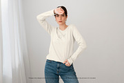 16 Woman long sleeve t-shirt mockups, a Shirt Mockup by Moixo studio (Thumbnail 6 of 10)